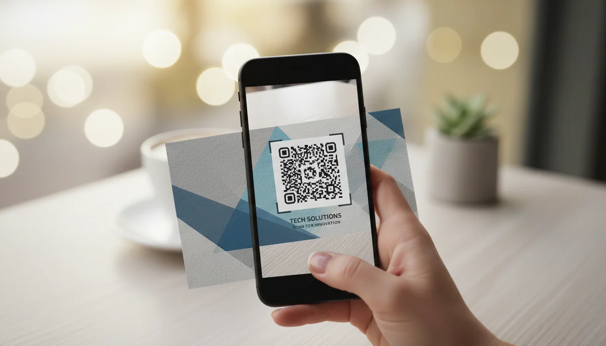 Smartphone showing a mobile app store page with an app download QR code, streamlining user access.