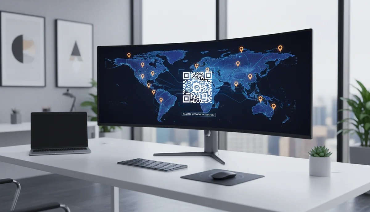 Interactive map display with distinct QR codes for streamlined multi location QR code management.