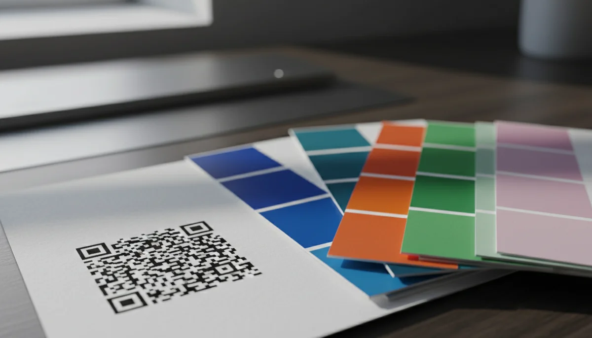 Multiple colorful QR codes demonstrating proper QR code color guidelines for readability.