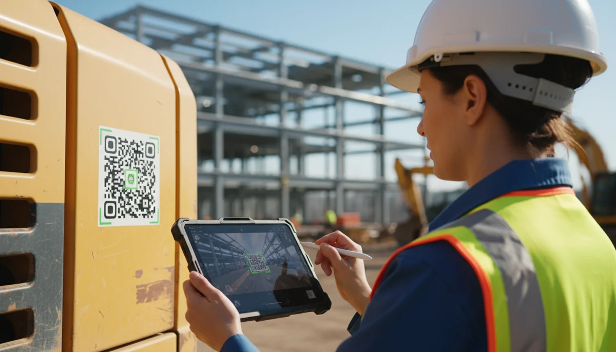 QR code on a construction site wall, providing instant access to safety protocols.