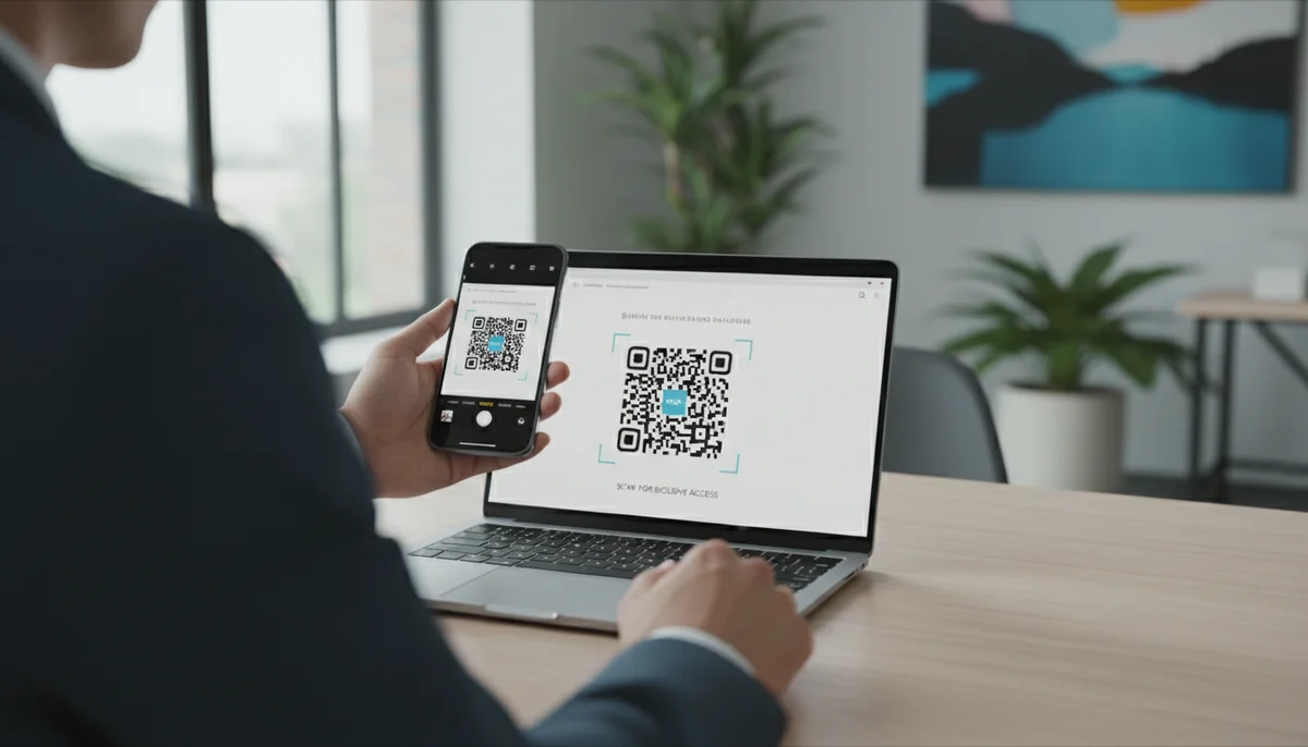 Smartphone scanning a QR code within an email, illustrating effective QR code email marketing strategies.