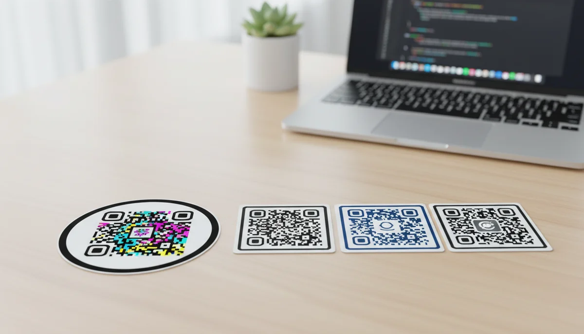 Comparing a dynamic QR Code Monkey design with a simpler QR Code Monkey alternative.