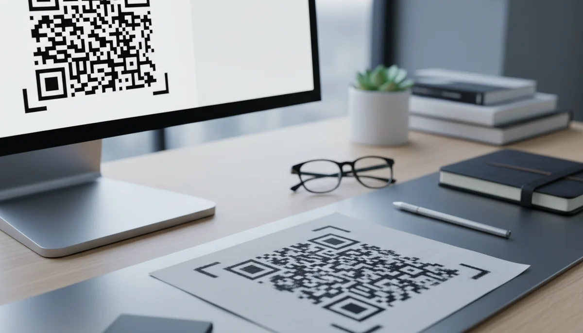 Sharp, scalable QR code contrasted with a blurry one, demonstrating the importance of SVG vs. PNG formats.