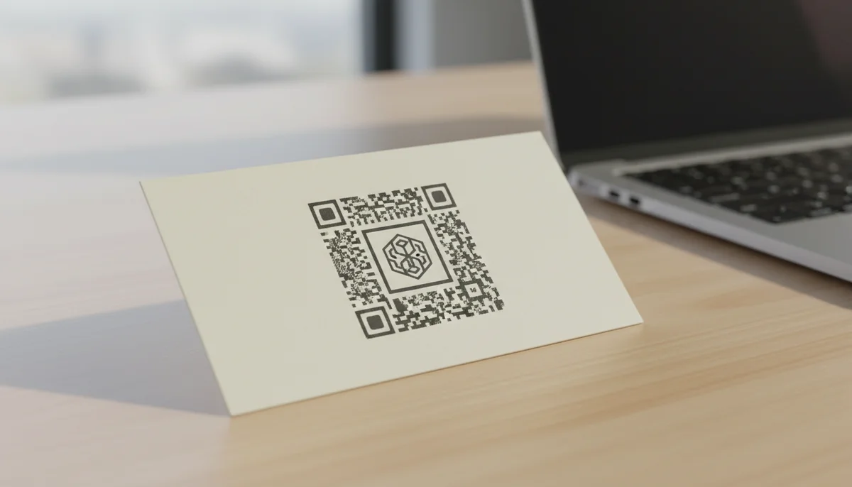 QR con logo de marca, listo para escanear y destacar, creado fácilmente y sin coste.
