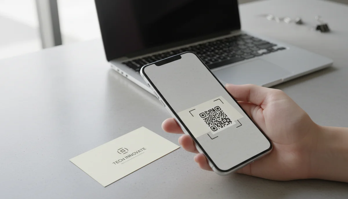 A smartphone scans a QR code, prompting an email draft, showing how to create email-sending QR codes.