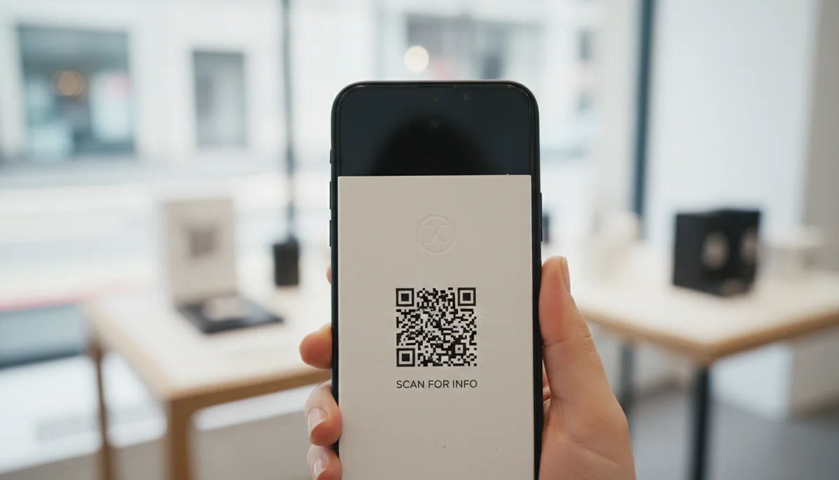 A smart packaging QR code on a product box, illustrating its role in modern consumer engagement.